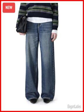Tall Women's Wide Leg Baggy Jeans 32 34 36 Inseam